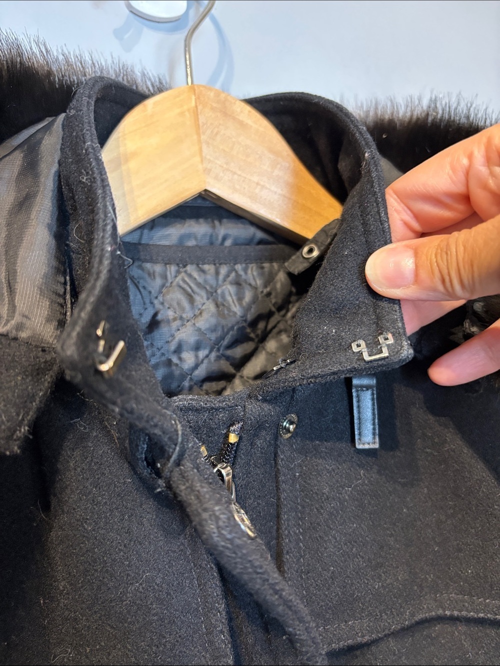 Zara Black Wool Blend Duffle Coat with Removable Hood - Picture 5 of 11